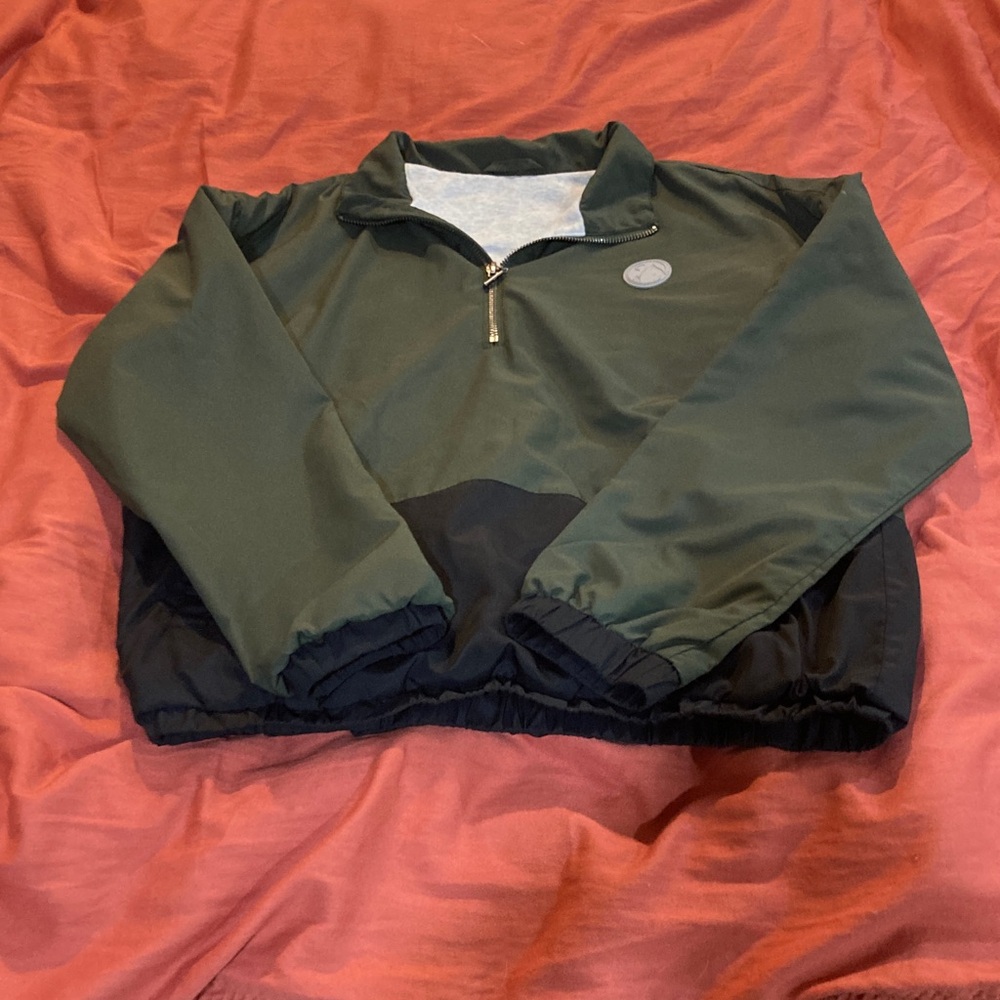 ZYIA Green and Black Women's Jacket Forest Patch Pocket 1/4 zip